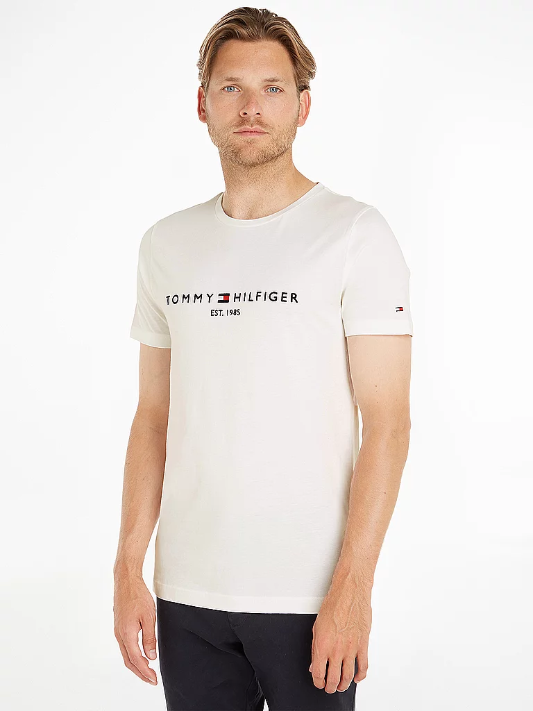 Tommy Hilfiger T-shirt à Manches Courtes Logo Snow White S Homme 7
